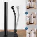 SMARTAKE Paper Towel Holder, Paper Towel Dispenser Standing Weighted Base Non Slip, Spring Arm Fit Most Size Paper Roll, Stainless Steel Paper Towel Holder for Home Kitchen Countertop Tabletop, Black