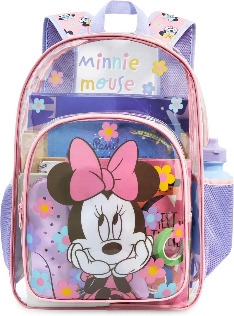 Get Trend Disney Minnie Mouse Clear Backpack for Girls for School, Travel, One Size