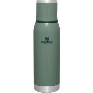 Stanley Adventure-to-Go Vacuum Bottle 25 oz | Wide Mouth with Leakproof Cup Lid | Keep Drinks Hot or Cold | Packable for Travel | Insulated Stainless Steel Thermos | BPA-Free | Hammertone Green (25 Ounces)