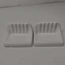 White Vintage Mounted Ceramic Soap Dish for Shower Wall, Retro Ceramic Soap Holder Porcelain Soap Tray for Home Bathtub Bathroom Sink Shower Wall, Easy to Clean, Keep Soap Dish Dry. 2 Set