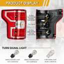 LIDNADY Tail Light Assembly Compatible with Ford F-150 2018 2019 2020 Halogen Type, F150 OE-Style Replacement for JL3Z-13405-H, w/Bulb and Harness, w/o LED, w/o Blind Spot, Left Driver Side