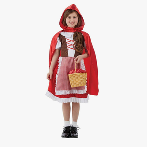 fun shack Little Red Riding Hood Costume Kids, Red Cape Girls Outfit, Storybook Character Dress, Halloween Costumes for Girls, Size L