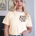 Christian Shirts for Women Faith Jesus Shirt Bible Verses Inspirational Short Sleeve Graphic Tee Tops (Beige, XXL)