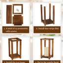 Huquary 8 Pcs Wooden Wedding Lantern Centerpiece for Table Decoration Includes 4 Farmhouse Candle Holder and 4 Flameless Decorative LED Candles for Rustic Home Wedding Decor(Dark Brown)