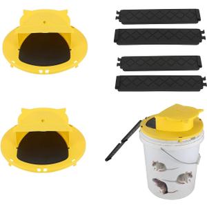 Bucket Lid Mouse Trap,Auto Reset,Humane and Efficient Mouse Trap Bucket-2Pack-d56