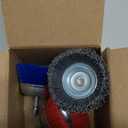 3Pcs 3 Inch Assorted Cup Brushes Abrasive Wire Nylon Cup Brush for Drill,Grit 80 120 320 with 1/4" Shank,Rotary Brushes for Machines