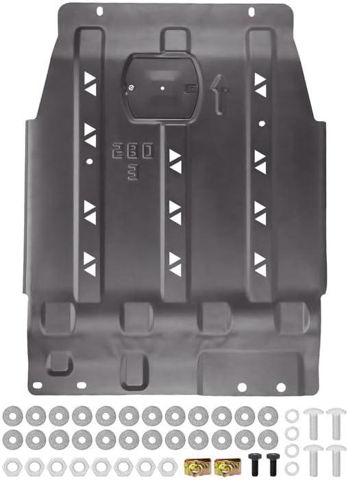 Transmission Skid Plate Compatible with 2015-2022 Ford F150 4WD 2.7L EcoBoost, 3.3L, 3.5L EcoBoost, Steel Under Guard Splash Shield with Install Accessories