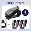 panthra 4 PCS Bling Rhinestones Sunglasses Clip for Car Visor, Fashionable and Shiny Visor Clip for Sunglasses with Ticket Card Clip Girl Car Accessories Interior for Women Girls (White, Pink)