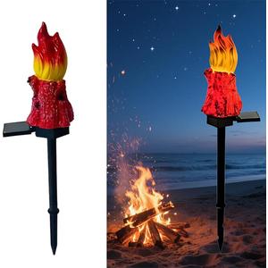 Solar Lights OutdoorFlame-Shaped Waterproof Auto On/Off Solar Christmas Lights for Balcony, Terrace, Lawn, Courtyard, Garden, Beach. (Long)