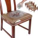 Houseables Plastic Chair Covers, Plastic Seat Covers for Dining Chairs, Seat Protectors, Vinyl, Waterproof, Clear Cushion Protector for Cats, Kids, Kitchen Room Table, Fits 16-18 Inch, 4 Pack Set