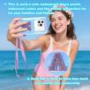 Waterproof Phone Pouch Floating, IP68 Case, Glitter Purple | for iPhone 16/Galaxy S24 | Up to 7.0'' | with Adjustable Lanyard | Dry Bag Beach Essentials | 1 Pack