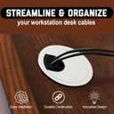 Signite 5 Pcs Plastic Desk Cable Grommet 2-1/2" Durable Desk Hole Cover for Wire Management, Desks Cord Grommet for Workstations, Tables, Countertops 60mm Hole Cover for Home & Office Use - (White)