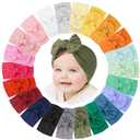 Jesries 22 PCS Baby Headbands Soft Nylon Hairbands with Bows Girls Hair Accessories for Newborn Infant Toddler Kids Handmade (Brown)