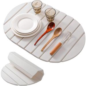 Large Stone Dish Drying Mat for Kitchen Counter, Fast Drying Collapsible Dish Drying Mat, Absorbent Diatomaceous Earth Mats for Dishes Bottles Cups, Size 24“(L)×16“(W)