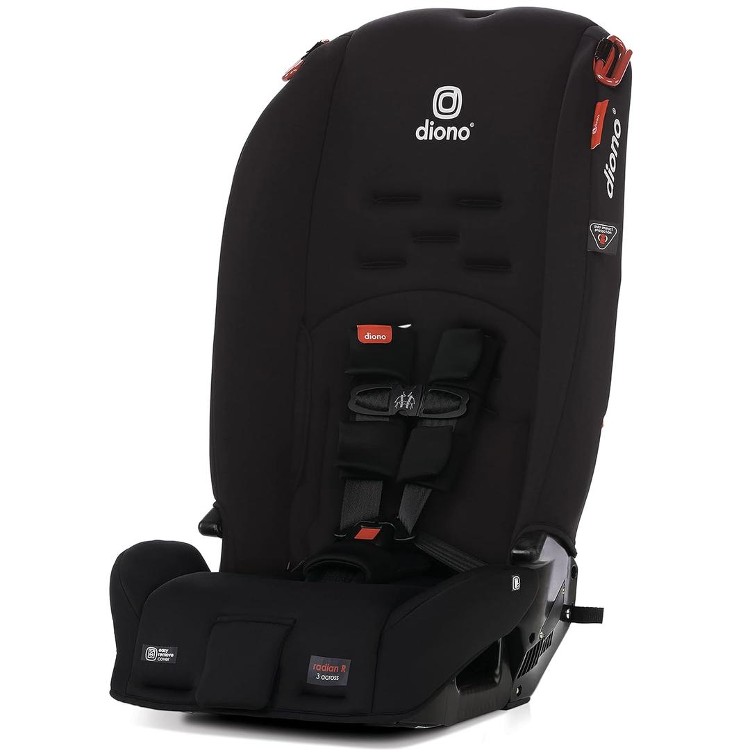 Diono Radian 3R, 3-in-1 Convertible Car Seat, Rear Facing & Forward Facing, 10 Years 1 Car Seat, Slim Fit 3 Across, Jet Black MFD: 05-2026