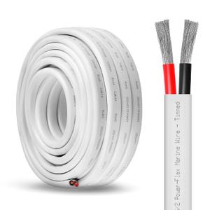 8 Gauge Electrical Wire 600V PVC Jacket, 8/2 Copper Wire for Marine Automotive Battery Solar (8 Gauge 100FT)