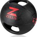 ZELUS Medicine Ball with Dual Grip| 10 lbs Exercise Ball |Weight Ball with Handles| Textured Grip Exercise Ball |Strength Training| Core Workouts