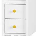 Huolewa Narrow Nightstand with 2 Drawers - Solid Wood Narrow Side Table with Open Shelf for Small Spaces, Couch, Bedroom, Living, Office - Small Bedside Table, End Tables (White, 7.87 inch)