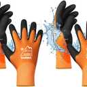 Waterproof Winter Work Gloves for Men and Women, Touchscreen, Freezer Gloves, Thermal Insulated, for Cold Weather (Large, Orange)
