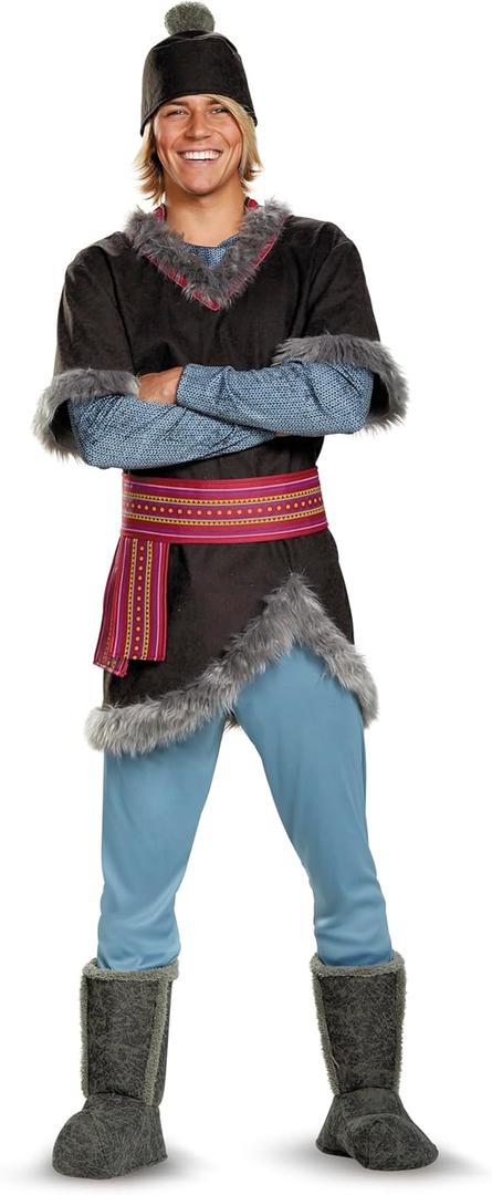 Kristoff Costume for Adults, Disney Frozen Men's Tunic with Hat, Belt and Pants and Boot Covers (XX-Large)