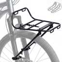Bike Front Rack - Front Bicycle Cargo Rack with Support Struts & Adjustable Straps - Aluminium Front Cargo Pizza Rack, Stable & No Rattle, Universal Fit for Mountain, Gravel & Touring Bikes