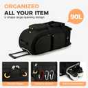 Searock 90L Rolling Duffle Bag with Wheels and Handle, 31 Large Duffle Bag for Travel, Carry On Luggage Duffel Bag with Shoe Compartment, Multi-Pocket, Water Resistant, Black