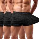 Lehmanlin Men's Bodybuilding Shorts 3 Inch Inseam Workout Training Muscle Short Shorts Stretch Quick Dry(Black/Black/Black-L)