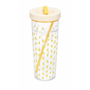 Plastic Sipper Straw, Lemon, 2pcs