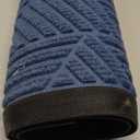 Smiry Front Door Mat Outside Entrance, Heavy Duty Sturdy Natural Rubber Doormat, Trap Dirt and Moisture, Easy Clean Low Profile Mats for Indoor Outdoor Entry, Irregular Triangle (29.5x17, Blue)