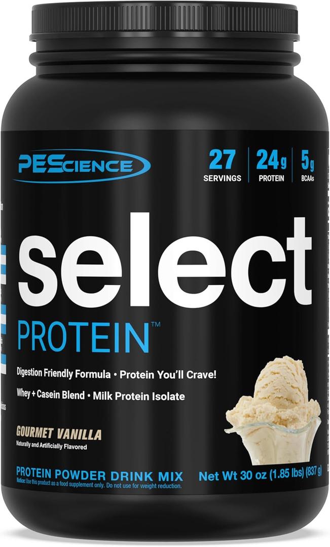 PEScience Select Protein Powder, Whey and Casein Blend, Clean Protein Powder for Women and Men, Low Calorie, Low Carb, Keto Friendly, Gluten Free, Gourmet Vanilla, 27 Servings  Best Before 07/15/2026