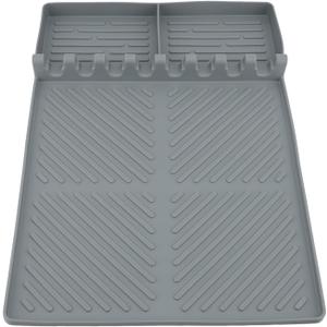 Silicone Spatula Mat, Griddle Tool Mat with 8 Slots, Drip Water Mat for Outdoor Kitchen Countertop, Ideal for Barbecue Enthusiasts