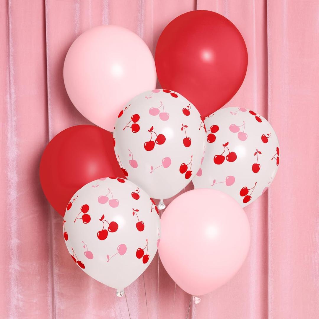 xo, Fetti Red + Pink Cherry Balloons - 24 pk, 12" | Ma Cherie Baby Shower, Cherry on Top Bachelorette Decorations, Birthday Decor, Kids Picnic Tablescape xo, Fetti Red + Pink Cherry Balloons - 24 pk, 12" | Ma Cherie Baby Shower, Cherry on Top Bachelorette Decorations, Birthday Decor, Kids Picnic Tablescape