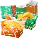 50 Pack Football Party Paper Food Trays, Superbowl Party Decorations, Disposable Food Serving Paper, Football Party Food Boats Hot Dog Trays Movie Snack Trays, Combination