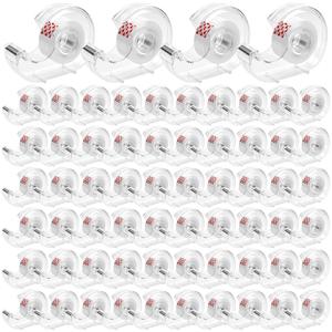 100 Pack Transparent Tape with Dispenser Bulk 0.7 x 708 Inches Tapes and Refillable Desktop Tape Dispensers for DIY, Gift Wrapping, Repairing, Home and Office Applications