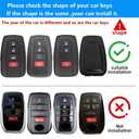 For Toyota Key Fob Cover with Leather Keychain Soft TPU Key Shell Case,For 2018-2025 Prius Highlander Camry Rav4