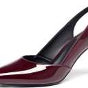 Rilista Women's Slingback Kitten Heels Closed Pointed Toe Backless Wedding Party Dress Pumps Shoes