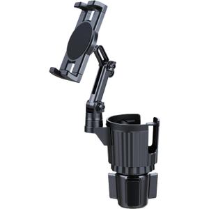 Cell Phone Cup Holder Car Mount - 2-in-1 Vehicle Drink Rack | Multifunctional Expander with Phone Stand for Auto Use, Adjustable Bottle Storage Organizer for Cars, and Trucks, Ideal for Women, M