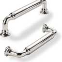 khtumeware 2-Pack Polished Nickel Heavy-Duty Solid Cabinet Pulls, 4 Inch (102mm) Hole Center, Drawer Pulls, Cabinet Hardware, Suitable for Kitchen Cabinets, Bathrooms and Dressers