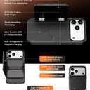 PROfezzion for iPhone 17 Pro Max Case Wallet 3-Card Holder with MagSafe, Triple-Sided Magnets, RFID Blocking, Wireless Charging, Kickstand, Drop Protection Rugged Magnetic Case Protector - Black