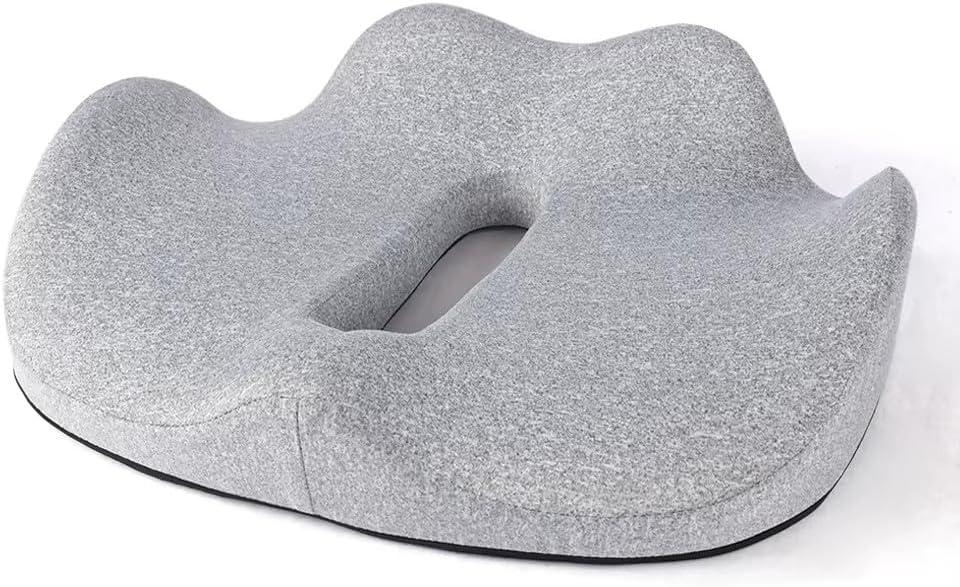 Schultz Squared Memory Foam Seat Cushion for Office Chair or Car - Ergonomic Design, Contoured Shape, & Non-Slip Bottom for Sciatica and Pain Relief