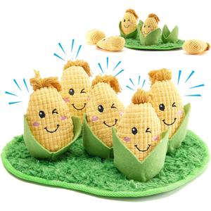 Dog Toys Plush with Squeaky & Treat Hiding Features - Mental Stimulation Enrichment Toy for Large Breed Dogs - Machine Washable Slow Feeder to Keep Dogs Busy，Corn Maze