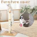 ANWA 32" Tall Cat Scratching Posts for Indoor Cats, 3-in-1 Vertical Cat Scratching Post with Plush Toys, Premium Sisal Post for Cats at All Ages with Reinforced Stable Base, Beige
