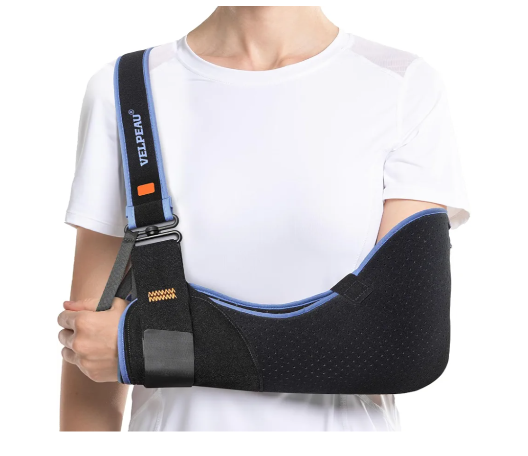 Velpeau Arm Sling Shoulder Immobilizer for Women and Men, fit Left or Right Arm - Rotator Cuff Support Brace - Medical Sling for Shoulder, Clavicle, Elbow Injury (Comfort type, Large: Bust 33.5″-41″)
