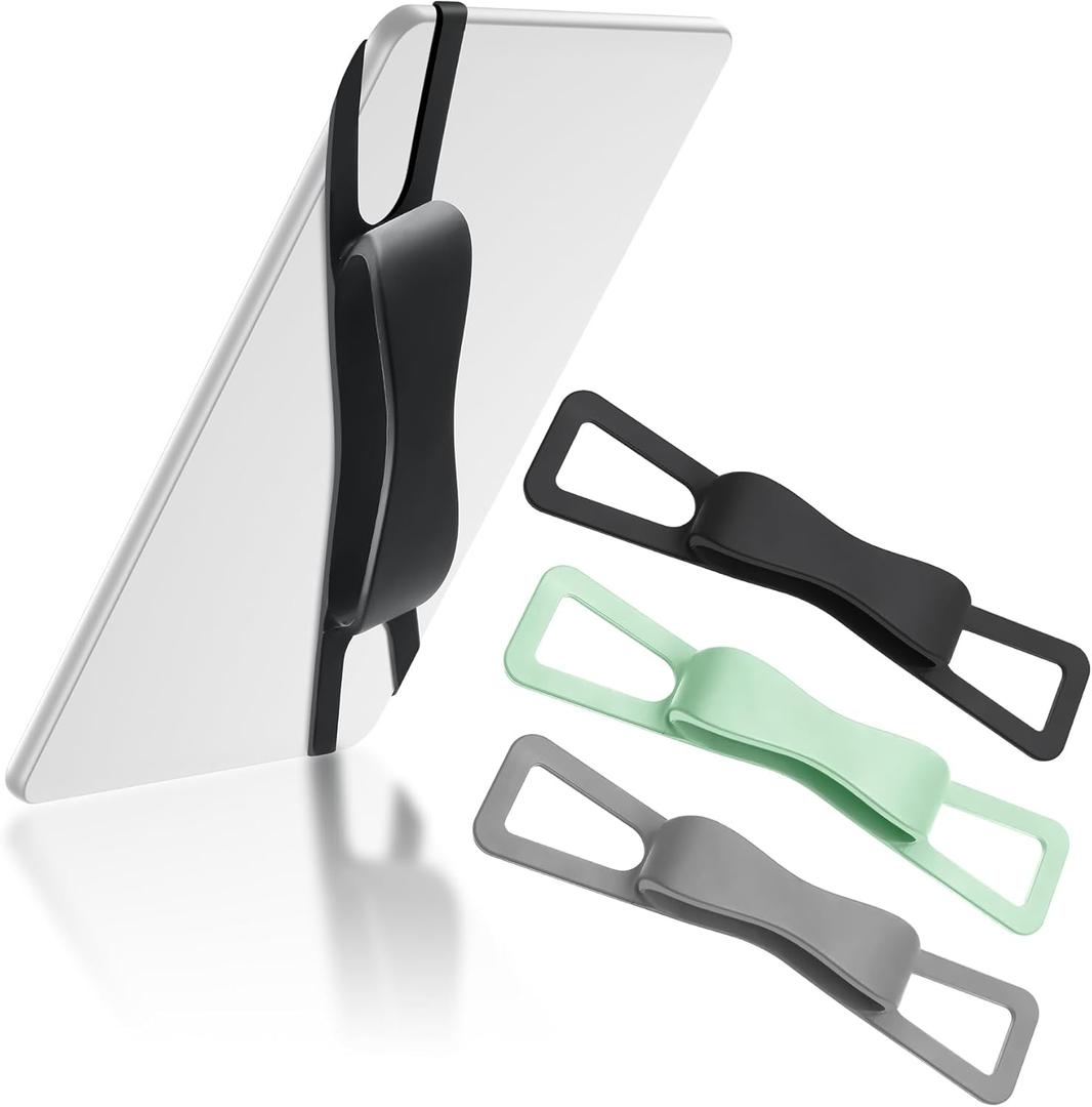 Fotbor 3 Pack Ergonomic Hand Strap for Kindle & Tablets - Lying Reading Essential - Non-Slip Anti-Fall Lightweight Grip Strap, Fits 4.7-8" Kindle/e-Readers/Phones & Tablets (Black,Matcha,Gray)