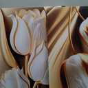 3Pcs Abstract White Gold Floral Canvas Wall Art Modern Luxury Minimalism Painting Pictures Wall Decor tulip Plants Posters Prints Artwork for Living Room Bedroom Office Home Decoration 16 x 24in