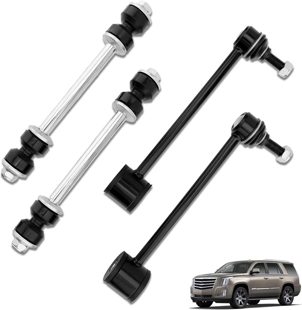 4pcs K700432 K6700 Front Rear Sway Bar Links Stabilizer Bar Links Suspension Kit for Cadillac Escalade ESV 2004-2019 | for Chevy Avalanche Suburban Tahoe | for GMC Yukon