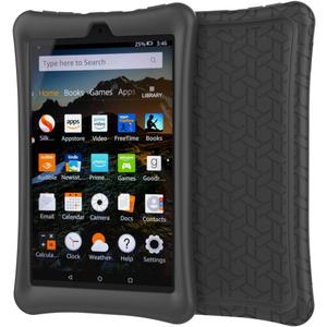 11189 Amazon Fire HD 8 Black Case Protective Silicone Rubber Tablet Cover