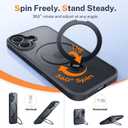 for iPhone 16 Case: with 360 Spin Magnetic Stand, Camera Control Button, Fit for MagSafe, Military Drop Protection, Protective Slim Phone Cover for iPhone16 with Ring Kickstand, 6.1", Black