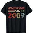 Awesome Since 2009 T-shirt Black, Size Small