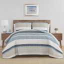 Nautica - King Quilt Set, Cotton Reversible Bedding with Matching Shams, Bedding Set for All Seasons (Ridgeport Denim, King)